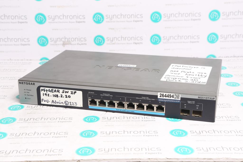 PROSAFE 8 PORT MULTI-GIGABIT ETHERNET SMART POE SWITCH MS510TXUP